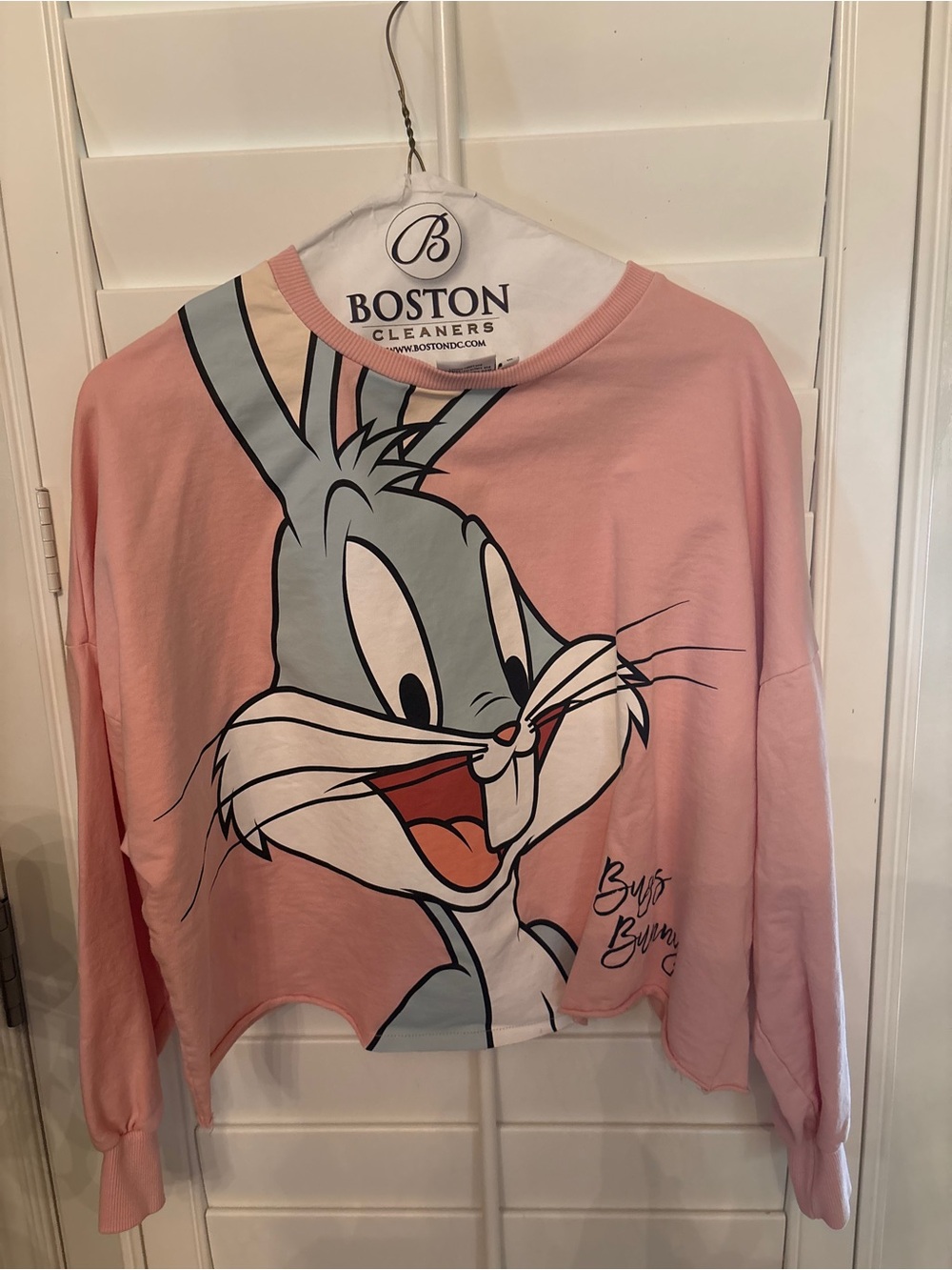 Bugs Bunny Pink Graphic Kids Sweatshirt